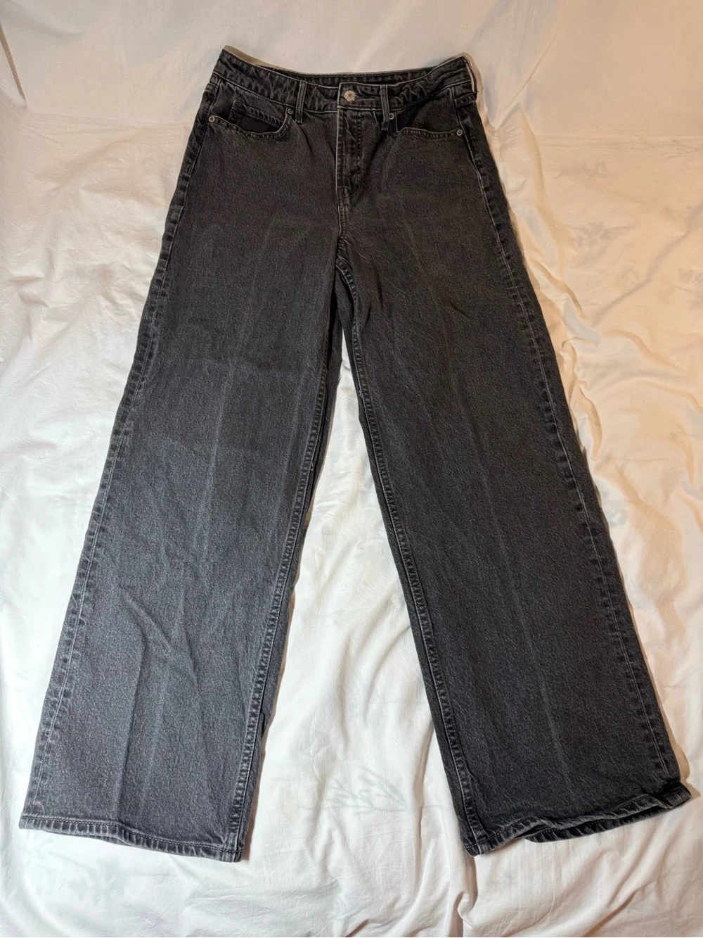 Old Navy Wide Leg Black Jeans - Picture 1 of 9